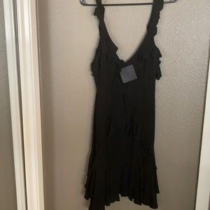 Black ruffle dress